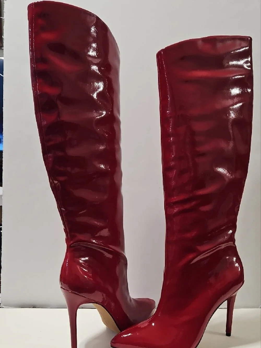 Jessica Simpson Women's Red Patent Knee-High Stiletto Boots